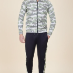 Black Lycra Blend Regular Track Suit For Men