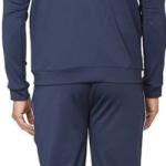 Blue Polyester Blend Solid Track Suit For Men