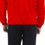 Red Lycra Blend Polyester Zip Solid Track Suit For Men