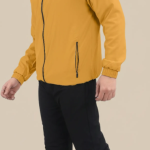 Red Lycra Blend Polyester Zip Solid Track Suit For Men