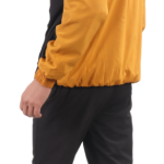 Yellow Polyester Lycra Blend Fleece Zip Solid Track Suit For Men