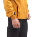Yellow Polyester Lycra Blend Fleece Zip Solid Track Suit For Men