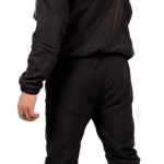 Blue Polyester Blend Full Zip Solid Track Suit For Men