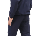 Blue Polyester Lycra Blend Zip Solid Track Suit For Men