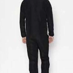 Black Polyester Blend Regular Track Suit For Men