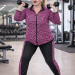 Pink Lycra Blend Regular Track Suit For Women