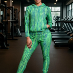 Multicolor Polyester Lycra Blend Printed Track Suit For Women