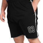 Black Lycra Blend Polyester Elasticated Solid Shorts For Men