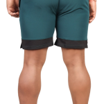 Green Lycra Blend Polyester Solid Shorts For Men