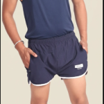 Black Lycra Blend Polyester Elasticated Solid Shorts For Men