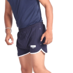 Black Lycra Blend Polyester Elasticated Solid Shorts For Men