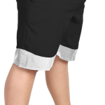 Black Lycra Blend Polyester Elasticated Solid Shorts For Men