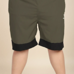 Black Lycra Blend Polyester Elasticated Solid Shorts For Men