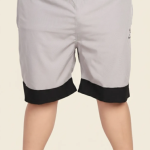 Black Lycra Blend Polyester Elasticated Solid Shorts For Men