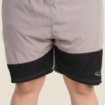 Grey Lycra Blend Polyester Elasticated Color Block Shorts For Men