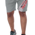 Grey Lycra Blend Polyester Elasticated Drawstring Solid Shorts For Men