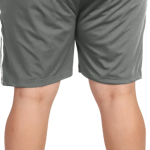 Grey Lycra Blend Polyester Elasticated Solid Shorts For Men