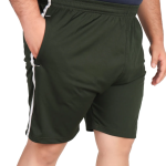 Green Lycra Blend Polyester Elasticated Solid Shorts For Men