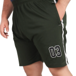 Green Lycra Blend Polyester Elasticated Solid Shorts For Men