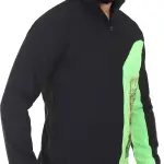 Light Green Lycra Blend Polyester Zipper Solid Full Sleeve Sports Jacket For Men