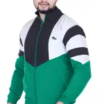 Dark Green Wool Blend Lycra Blend Polyester Zipper Solid Full Sleeve Sports Jacket For Men