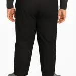 Black Lycra Blend Polyester Button Solid Track Pant for Men