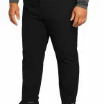Black Lycra Blend Polyester Button Solid Track Pant for Men