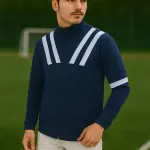 Black Lycra Blend Polyester Zipper Solid Full Sleeve Sports Jacket For Men