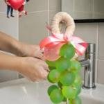 Mathana Handcrafted Grape Hanging Soap for Bathroom & Wash Basin, Decorative 15-Ball Hand Wash with Jute Thread, Pink Ribbon