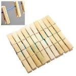 Bamboo Wood Clothes Pegs, 20 Pieces, Water Resistant Clothespins for Drying, Arts and Crafts, Photos