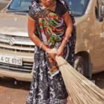 SK Traditional Coconut Fibre Floor Broom with Plastic Handle, Brown, Pack of 2