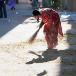 SK Traditional Coconut Fibre Floor Broom with Plastic Handle, Brown, Pack of 2