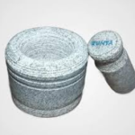 Cooker&Mixer Stone Pestle and Mortar Set, 10.2 cm, Traditional Grinding Tool, Small Compact Size