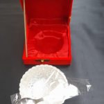 Wedding Return Gift Set with Silver Plated Bowl and Spoon in Red Velvet Box