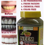 AMK2 Natural Neem Rice Husk Tooth Powder, Chemical-Free Herbal Dental Care, 200g