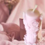 Rose Pillar Candle, Pink, Floral Sculpture, Home Decor, Wedding, Anniversary, Birthday, Table Centerpiece, Pack of 1