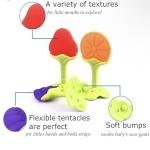 Baby Teething Fruit Shape Toy for 0-12 Months, 3Piece Bpa Free Silicone Soothing Teether Soft & Safe Gum Relief Toy