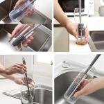 Stainless Steel Baby Feeding Bottle Set with Soft Silicone Nipple with 2 Nipples and Silicone Cleaning BrushBPA Free, Leak Proof Bottle for Newborns & Infants