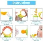 Pack of 2 Silicone Baby Rattle Nibbler – Fruit Feeder with Handle