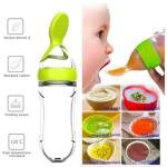 Baby Spoon Feeding Bottle | Soft Silicone Squeeze Bottle