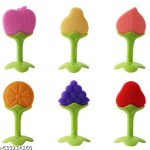 Pack of 3 Baby Fruit Teether | Soft Silicone Teething Toy
