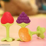 Pack of 3 Baby Fruit Teether | Soft Silicone Teething Toy