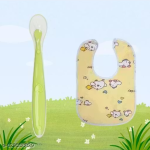 Baby Bib with Silicone Spoon Set