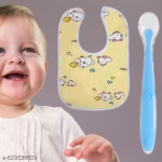 Baby Bib with Silicone Spoon Set