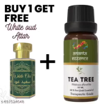 Tea Tree Essential Oil for Aromatherapy & Home Fragrance with Free White Oud Attar
