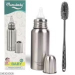 Stainless Steel Baby Milk Bottle 250 ml + Cleaning Brush Combo