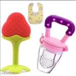 Baby Feeding & Teething Essentials | Bib + Feeder + Teether