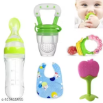 Baby Combo Pack | Spoon Bottle, Fruit Feeder, Teether, Rattle & Bib