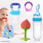 Baby Combo Pack | Spoon Bottle, Fruit Feeder, Teether, Rattle & Bib