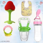 Baby Combo Pack | Spoon Bottle, Fruit Feeder, Teether, Rattle & Bib